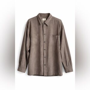 Solitude- Neutral Taupe Button- Up Shirt - size